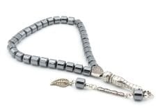 Gümüş Kaplama Püsküllü Fıçı Model Hematit Taşı Tesbih