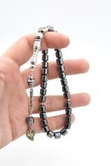 Gümüş Kaplama Püsküllü Fıçı Model Hematit Taşı Tesbih