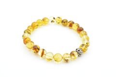 Hakiki Doğal Fosilli Damla Kehribar Bileklik