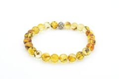 Hakiki Doğal Fosilli Damla Kehribar Bileklik