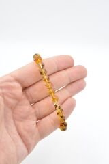 Hakiki Doğal Fosilli Damla Kehribar Bileklik