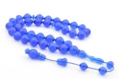 Sistemli Sığırcık Kesim İri Boy Parlement Mavisi Toz Pres Kehribar Tesbih