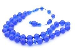 Sistemli Sığırcık Kesim İri Boy Parlement Mavisi Toz Pres Kehribar Tesbih