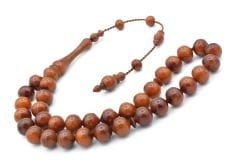 İstanbul Kesim İri Boy Kahverengi Toz Kehribar Tesbih