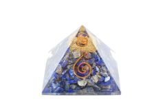 Hakiki Doğal Lapis Lazuli Taşlı Orgonit Piramit