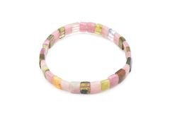 Hakiki Doğal Renkli Turmalin Taşı Bileklik 002