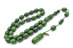 Ebu Sırr İmzalı Beyzi Kesim Damarlı Yeşil Katalin Tesbih