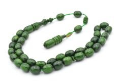 Ebu Sırr İmzalı Beyzi Kesim Damarlı Yeşil Katalin Tesbih