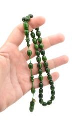 Ebu Sırr İmzalı Beyzi Kesim Damarlı Yeşil Katalin Tesbih