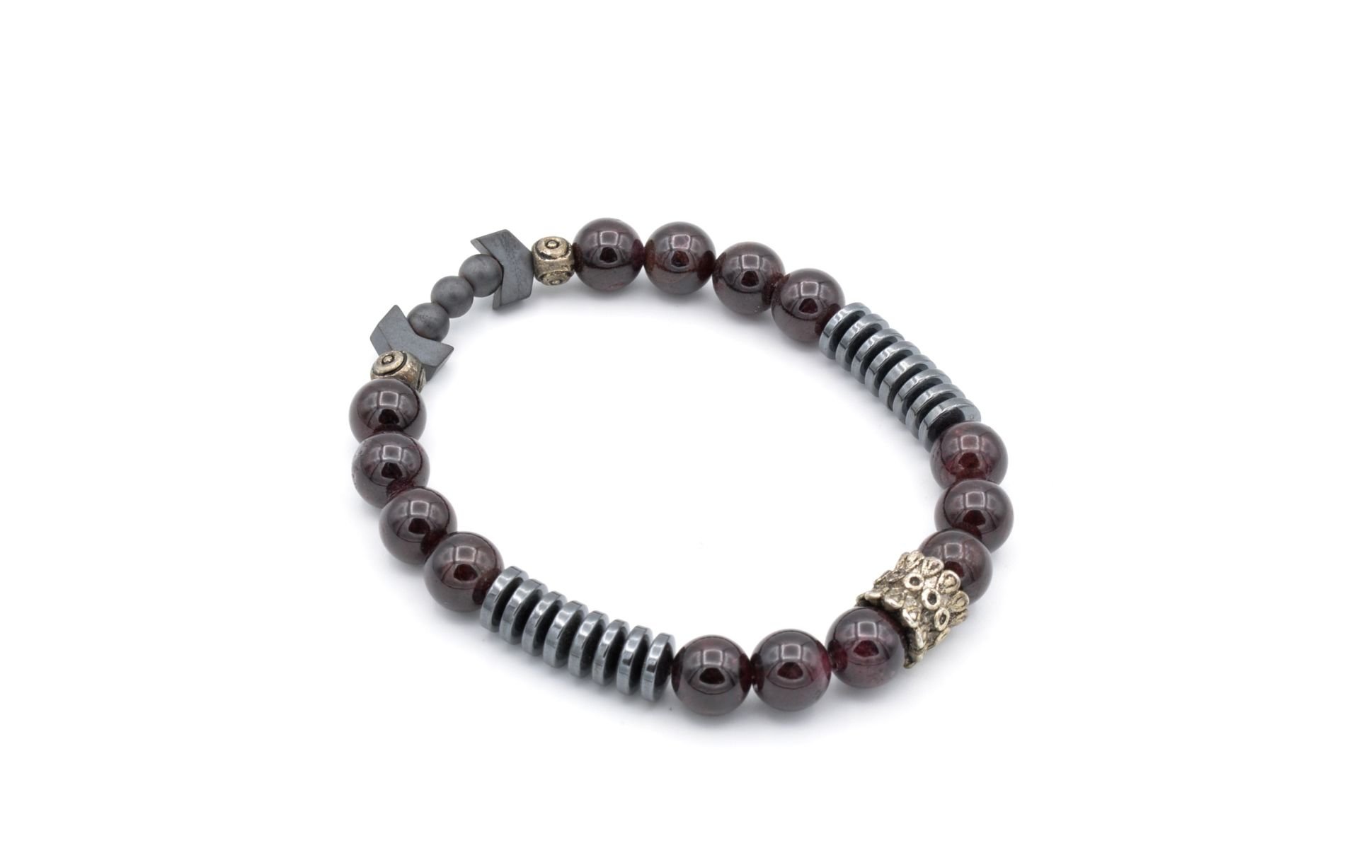 DOĞAL HEMATİT GRANAT BİLEKLİK 1.KALİTE 001