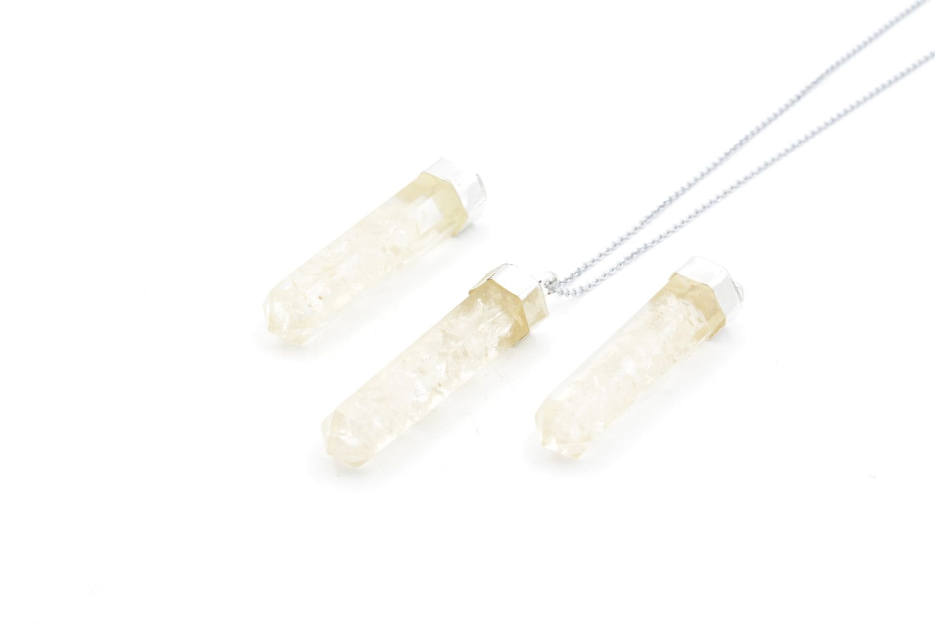 Hakiki Doğal Kristal Kuvars Taşı Orgonit Kolye Ucu 1.Kalite 001