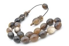 Usta İşi Sistemli Beyzi Kesim Koyu Bufalo Boynuzu Efe Maskot Tesbih