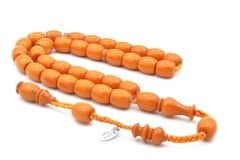 Cüneyd Usta İmzalı Fıçı Kesim İri Boy Turuncu Katalin Tesbih