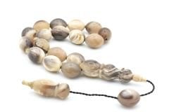 Usta İşi Sistemli Beyzi Kesim Bej Bufalo Boynuzu Efe Maskot Tesbih