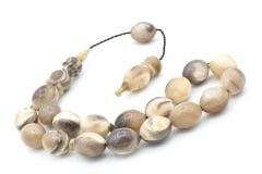 Usta İşi Sistemli Beyzi Kesim Bej Bufalo Boynuzu Efe Maskot Tesbih