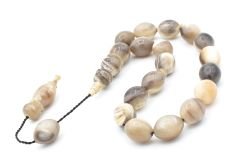 Usta İşi Sistemli Beyzi Kesim Bej Bufalo Boynuzu Efe Maskot Tesbih