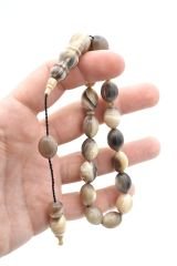 Usta İşi Sistemli Beyzi Kesim Bej Bufalo Boynuzu Efe Maskot Tesbih