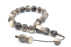 Usta İşi Sistemli Küre Kesim Bej Bufalo Boynuzu Efe Maskot Tesbih