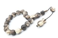 Usta İşi Sistemli Küre Kesim Bej Bufalo Boynuzu Efe Maskot Tesbih