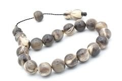 Usta İşi Sistemli Küre Kesim Bej Bufalo Boynuzu Efe Maskot Tesbih