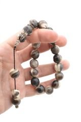 Usta İşi Sistemli Küre Kesim Bej Bufalo Boynuzu Efe Maskot Tesbih