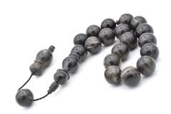 Usta İşi Sistemli Küre Kesim Koyu Bufalo Boynuzu Efe Maskot Tesbih