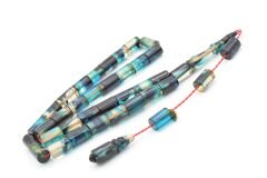 Erhan Turan Kesme Model Şeffaf Lacivert Sıkma Kehribar Tesbih