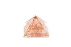 Hakiki Doğal Pembe Kuvars Taşı Orgonit Piramit 38 Gram
