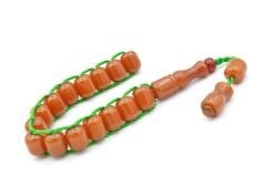 Zeyzun Usta Yapımı Kapsül Kesim Turuncu Sıkma Kehribar Zaza Tesbih