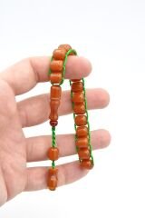 Zeyzun Usta Yapımı Kapsül Kesim Turuncu Sıkma Kehribar Zaza Tesbih