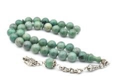 Gümüş Kaplama Kamçılı Küre Kesim Turkuaz Sıkma Kehribar Tesbih