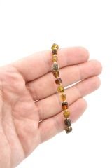 Makrome Model Sertifikalı Hakiki Damla Kehribar Bileklik 001