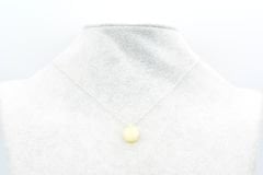 Gümüş Zincirli Hakiki Doğal Damla Kehribar Kolye Ucu