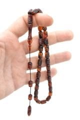 KALEM İŞÇİLİKLİ KAPSÜL KESİM SARI SİYAH SIKMA KEHRİBAR TESBİH