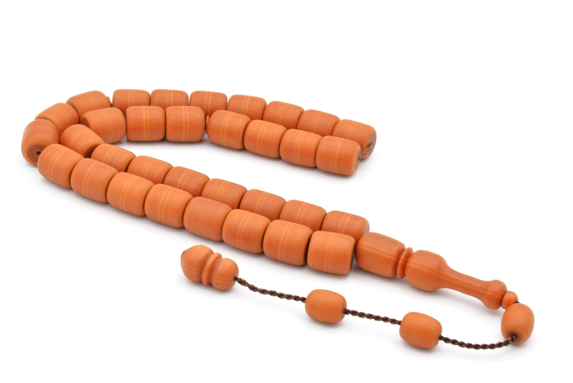 Usta İşi Sistemli Fıçı Kesim İri Boy Turuncu Fiber Tesbih