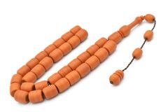 Usta İşi Sistemli Fıçı Kesim İri Boy Turuncu Fiber Tesbih