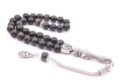 Hakiki Doğal Rainbow Obsidyen Taşı Tesbih 8 Mm
