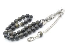 Hakiki Doğal Rainbow Obsidyen Taşı Tesbih 8 Mm