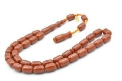 Hakkı Usta İmzalı Kapsül Kesim Turuncu Sıkma Kehribar Tesbih