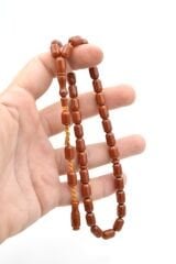 Hakkı Usta İmzalı Kapsül Kesim Turuncu Sıkma Kehribar Tesbih