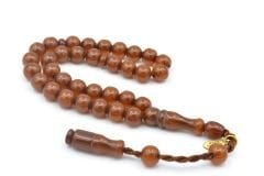 Hakkı Usta İmzalı Küre Bilek Boy Koyu Turuncu Sıkma Kehribar Tesbih