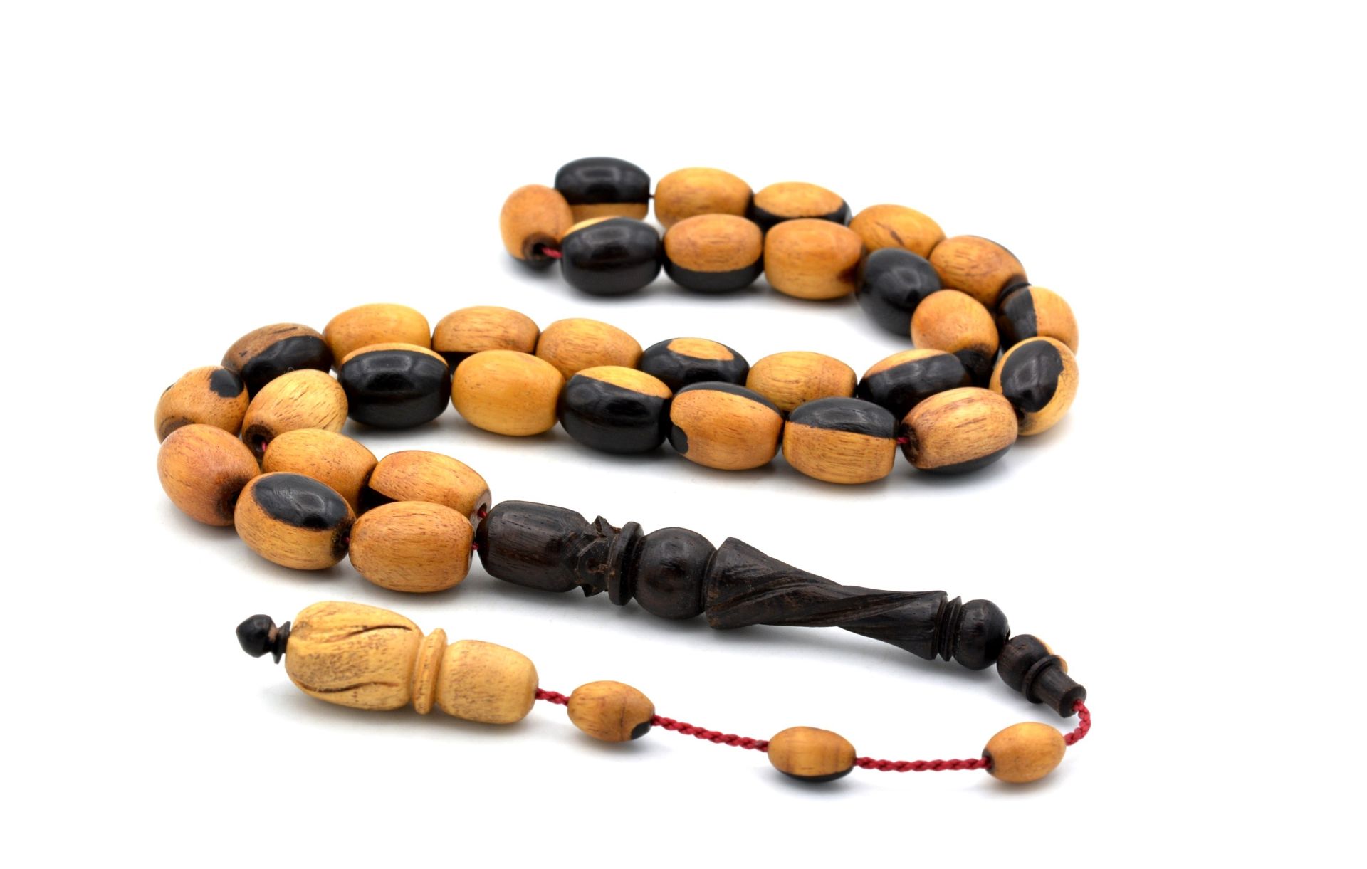 SİSTEMLİ OYMA İMAMELİ KAPSÜL KESİM BENEKLİ ABANOZ AĞACI TESBİH