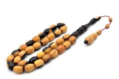 SİSTEMLİ OYMA İMAMELİ KAPSÜL KESİM BENEKLİ ABANOZ AĞACI TESBİH