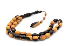 SİSTEMLİ OYMA İMAMELİ KAPSÜL KESİM BENEKLİ ABANOZ AĞACI TESBİH