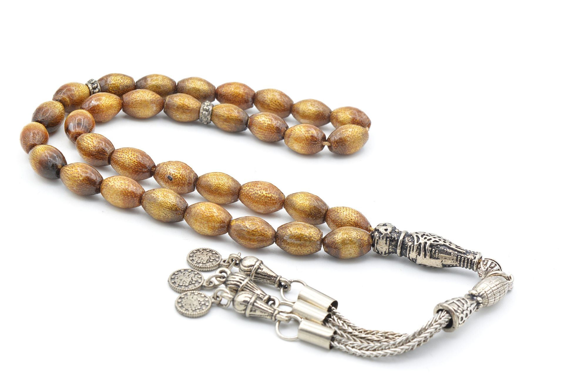 Arpa Kesim Hakiki Doğal Altın Mercan Tesbih