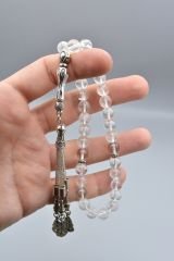 Hakiki Doğal Kristal Kuvars Taşı Tesbih 8.5 Mm