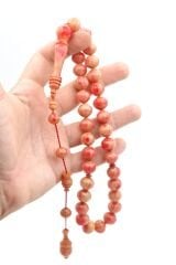 Usta İşi Sistemli Sığırcık Kesim İri Boy Beyaz Pembe Katalin Tesbih