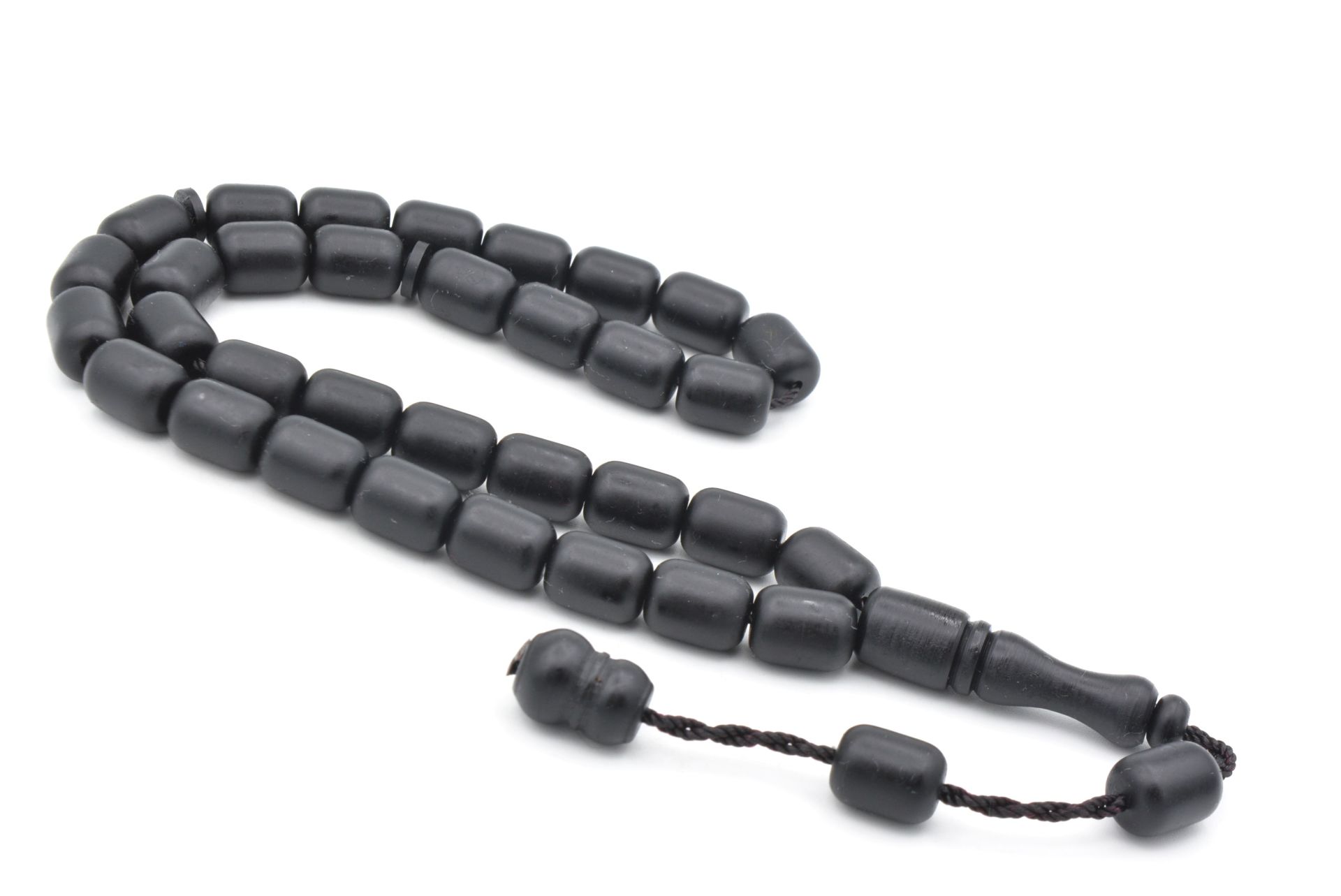 Sistemli Kapsül Kesim Bilek Boy Siyah Fiber Tesbih