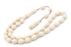 Şükrü Baba İmzalı Beyzi Kesim İri Boy Beyaz Katalin Tesbih