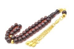 Tekerlek Kesim Bilek Boy Kahverengi Sıkma Kehribar Tesbih